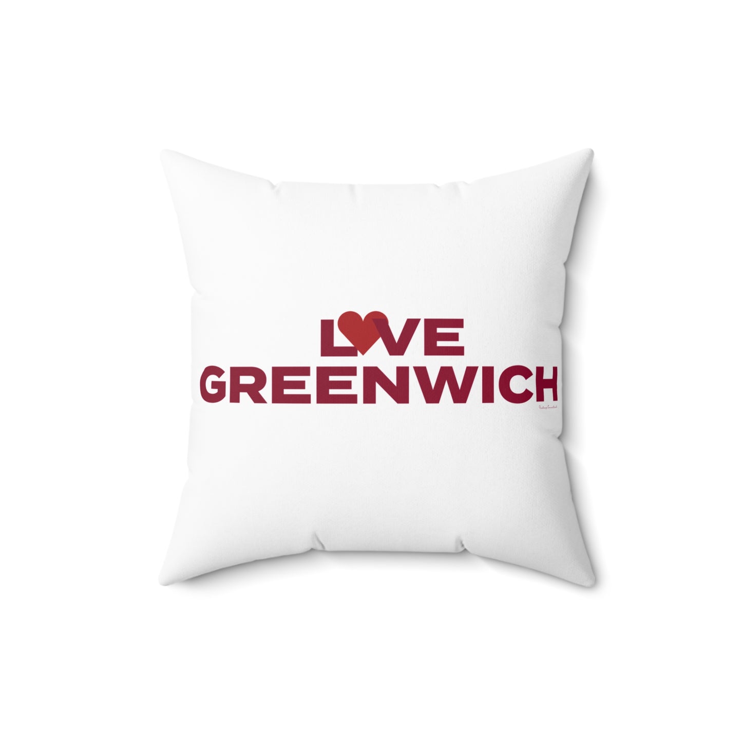 Love Greenwich Spun Polyester Square Pillow