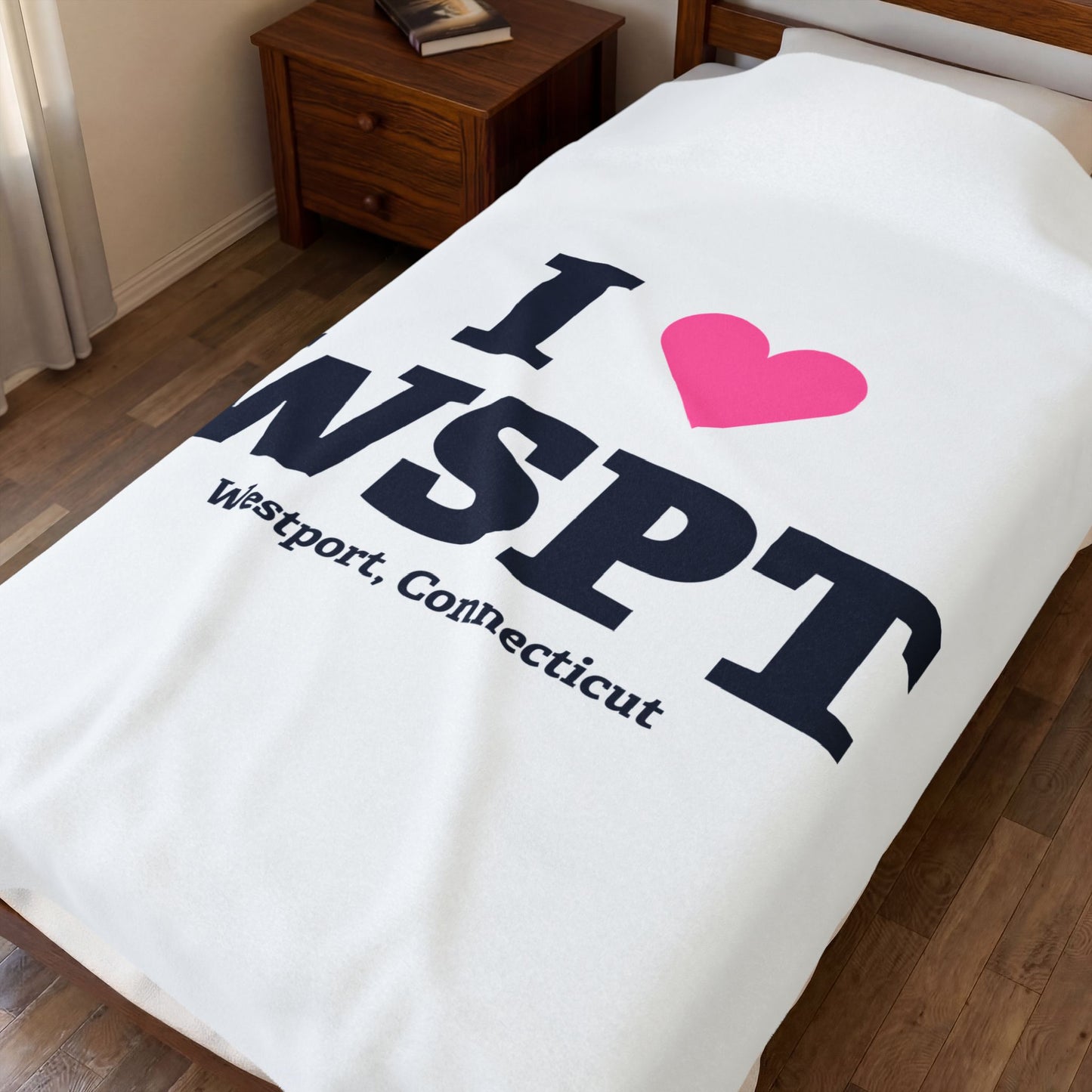 I Heart WSPT Velveteen Plush Blanket