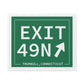 Vintage Exit 49N  Merritt Parkway Sign Matte Canvas, Stretched, 1.25"