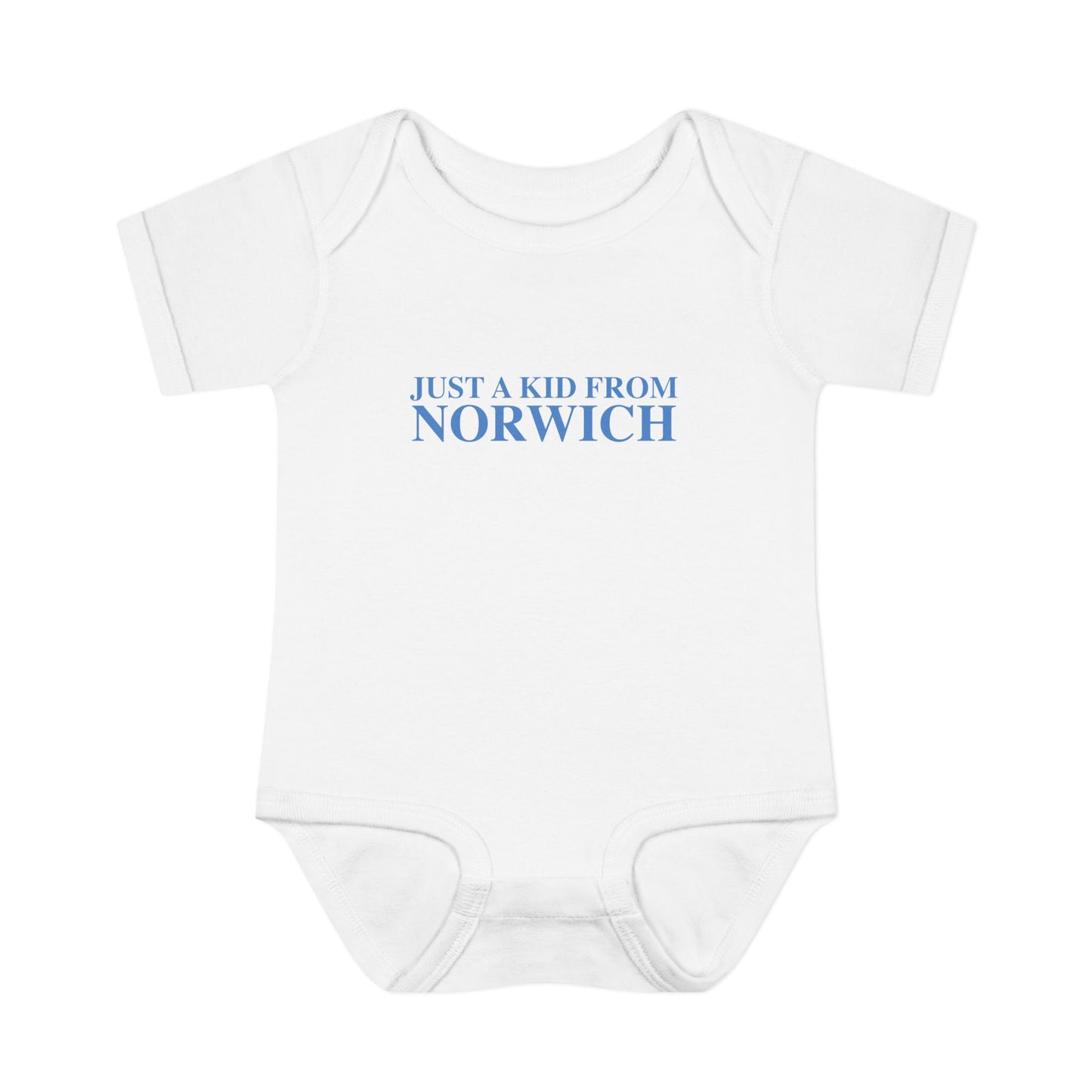 Just a kid from Norwich Infant Baby Rib Bodysuit