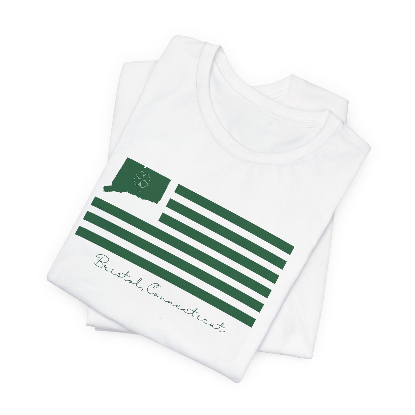 Bristol Connecticut St Patrick’s Day Flag Unisex Jersey Short Sleeve T-Shirt