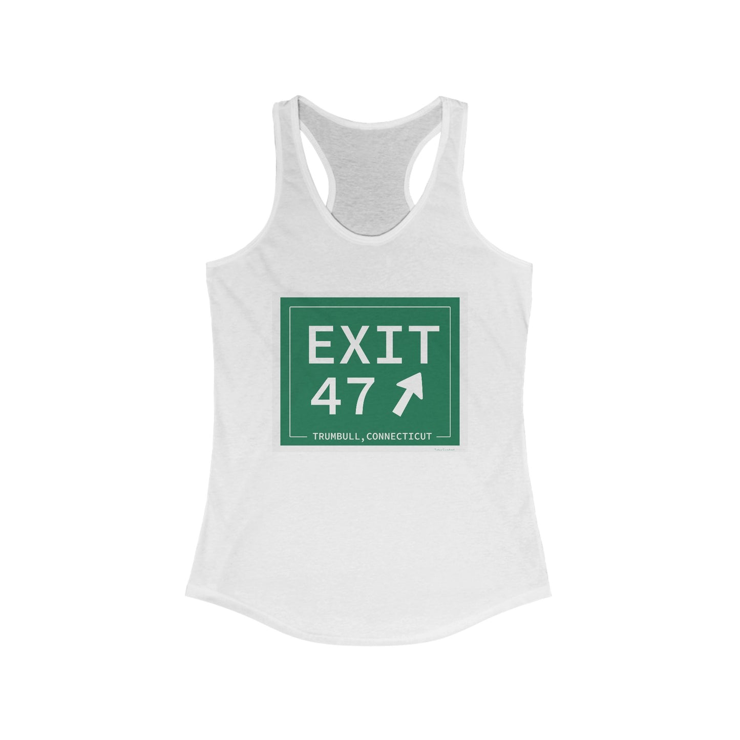 Vintage Exit 47 Merritt Parkway Sign Women's Ideal Racerback Tank Top