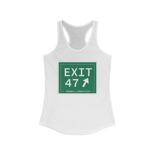 Vintage Exit 47 Merritt Parkway Sign Women's Ideal Racerback Tank Top