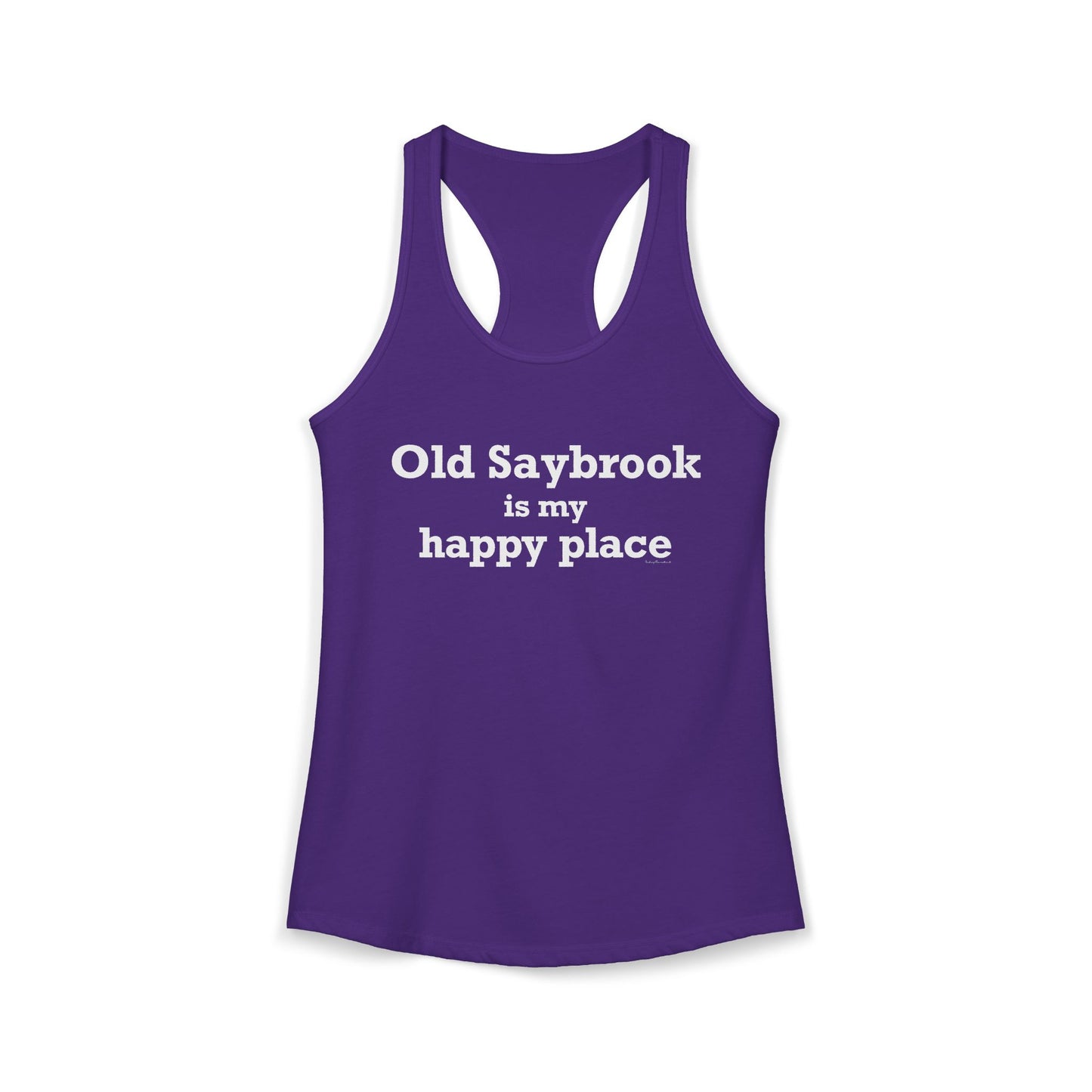 Old Saybrook is My Happy Place Women's Ideal Racerback Tank Top