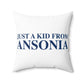 Just a kid from Ansonia Polyester Square Pillow