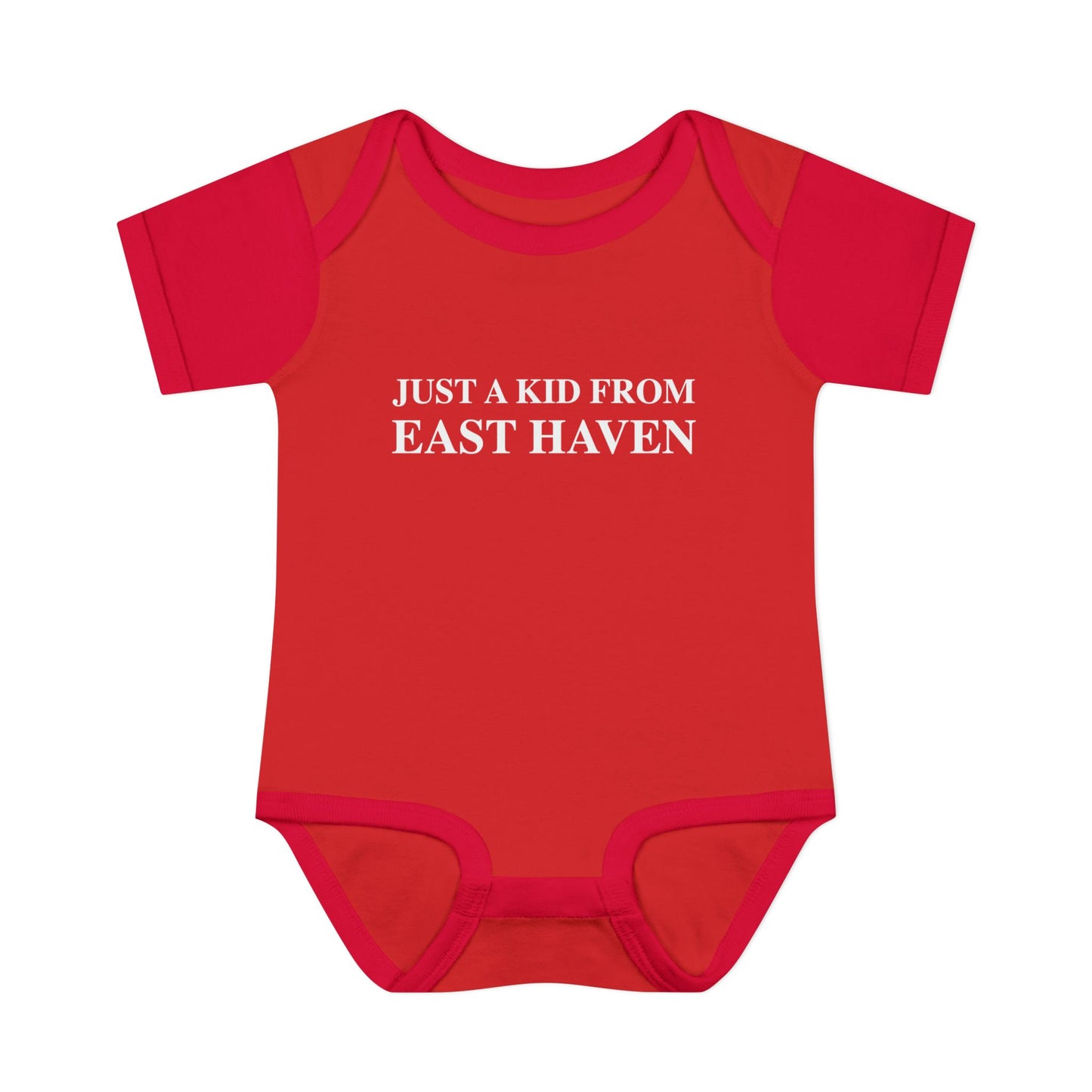 Just a kid from East Haven Infant Baby Rib Bodysuit