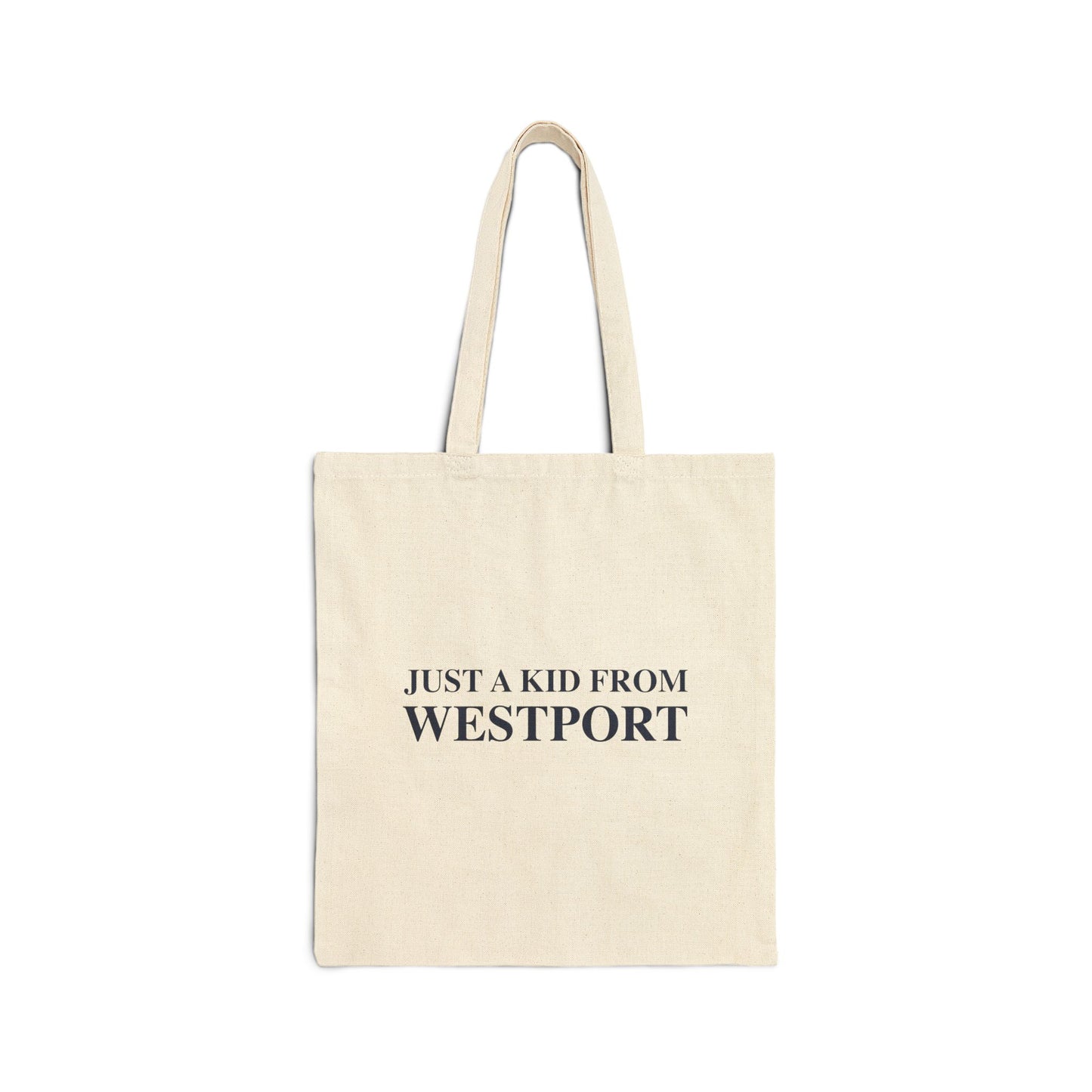 Just a kid from Westport Cotton Canvas Tote Bag