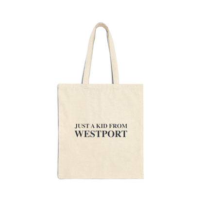 Just a kid from Westport Cotton Canvas Tote Bag