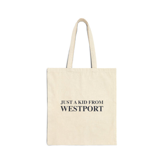 Just a kid from Westport Cotton Canvas Tote Bag