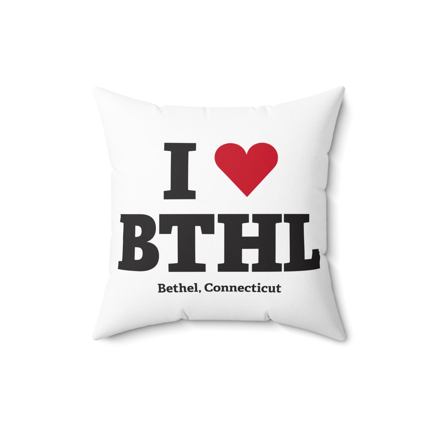 I Heart BTHL Spun Polyester Square Pillow