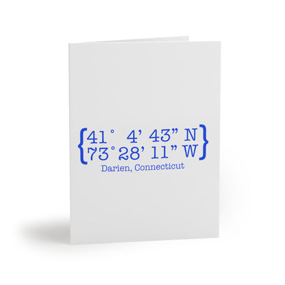 Darien Coordinates Greeting Cards (8, 16, and 24 pcs)