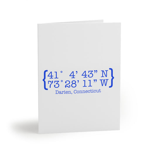 Darien Coordinates Greeting Cards (8, 16, and 24 pcs)