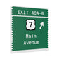 Vintage Merritt Parkway Exit 40 A-B Sign Matte Canvas, Stretched, 1.25"