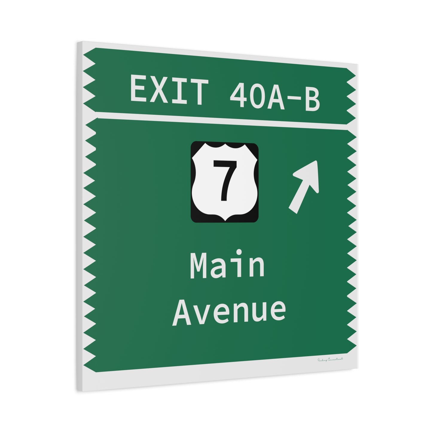 Vintage Merritt Parkway Exit 40 A-B Sign Matte Canvas, Stretched, 1.25"