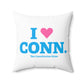 I Heart CONN. Spun Polyester Square Pillow