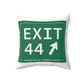 Vintage Exit 44 Merritt Parkway Sign Spun Polyester Square Pillow