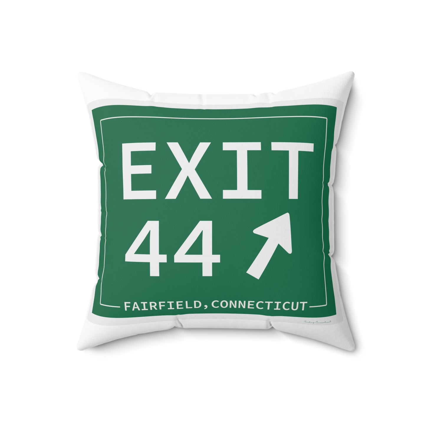 Vintage Exit 44 Merritt Parkway Sign Spun Polyester Square Pillow