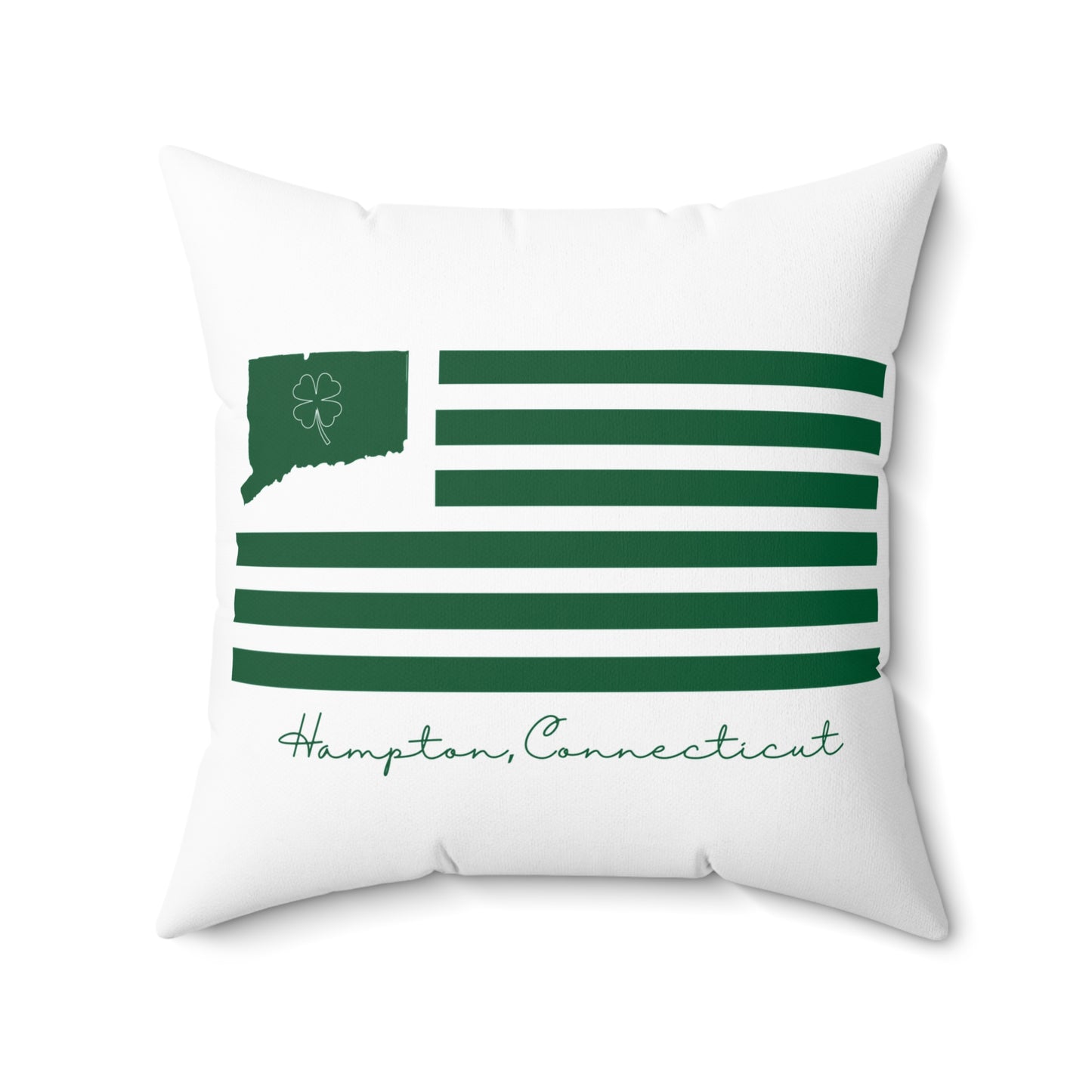 Hampton Connecticut St. Patrick’s Day Flag  Spun Polyester Square Pillow