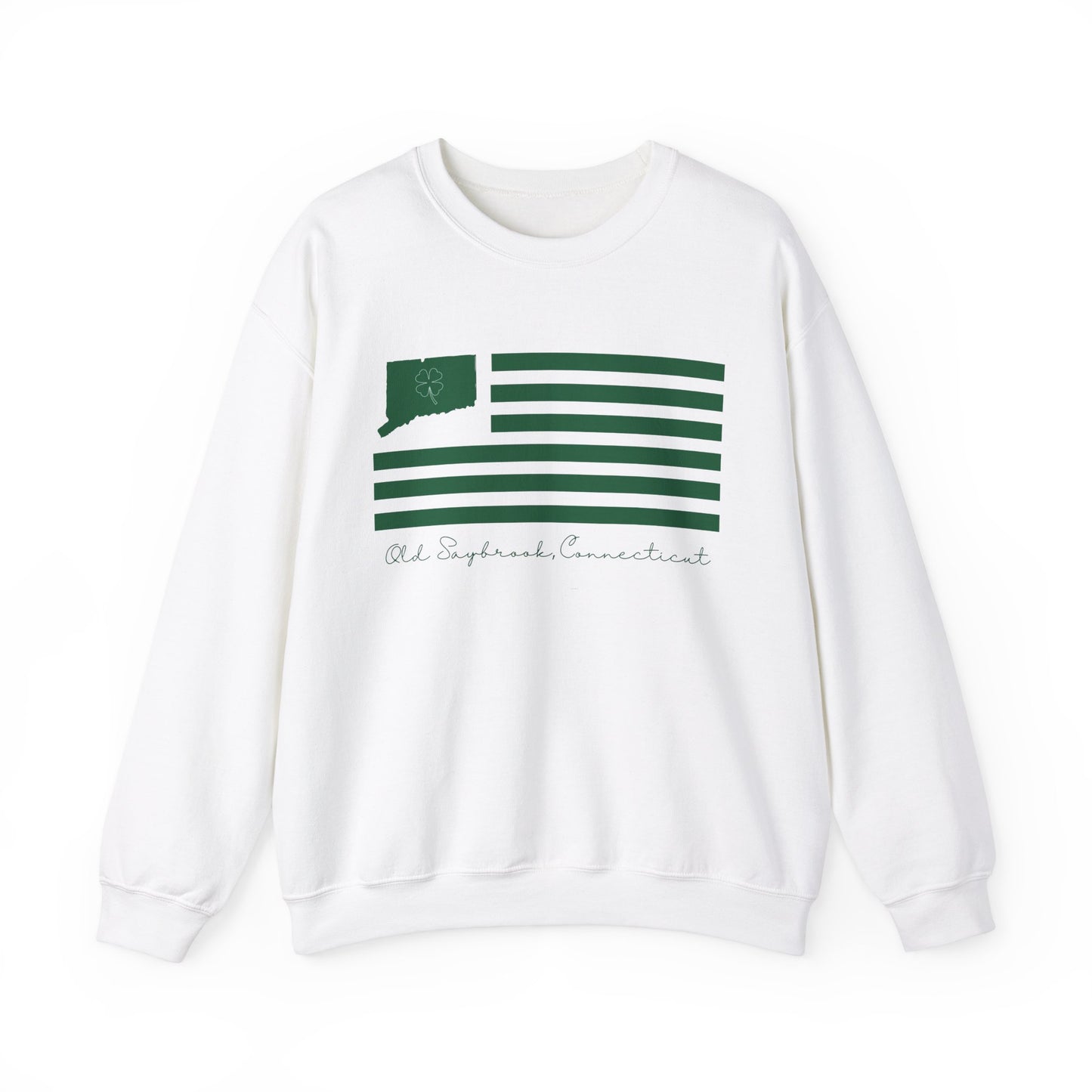 Old Saybrook Connecticut St. Patrick’s Day Flag Unisex Heavy Blend™ Crewneck Sweatshirt