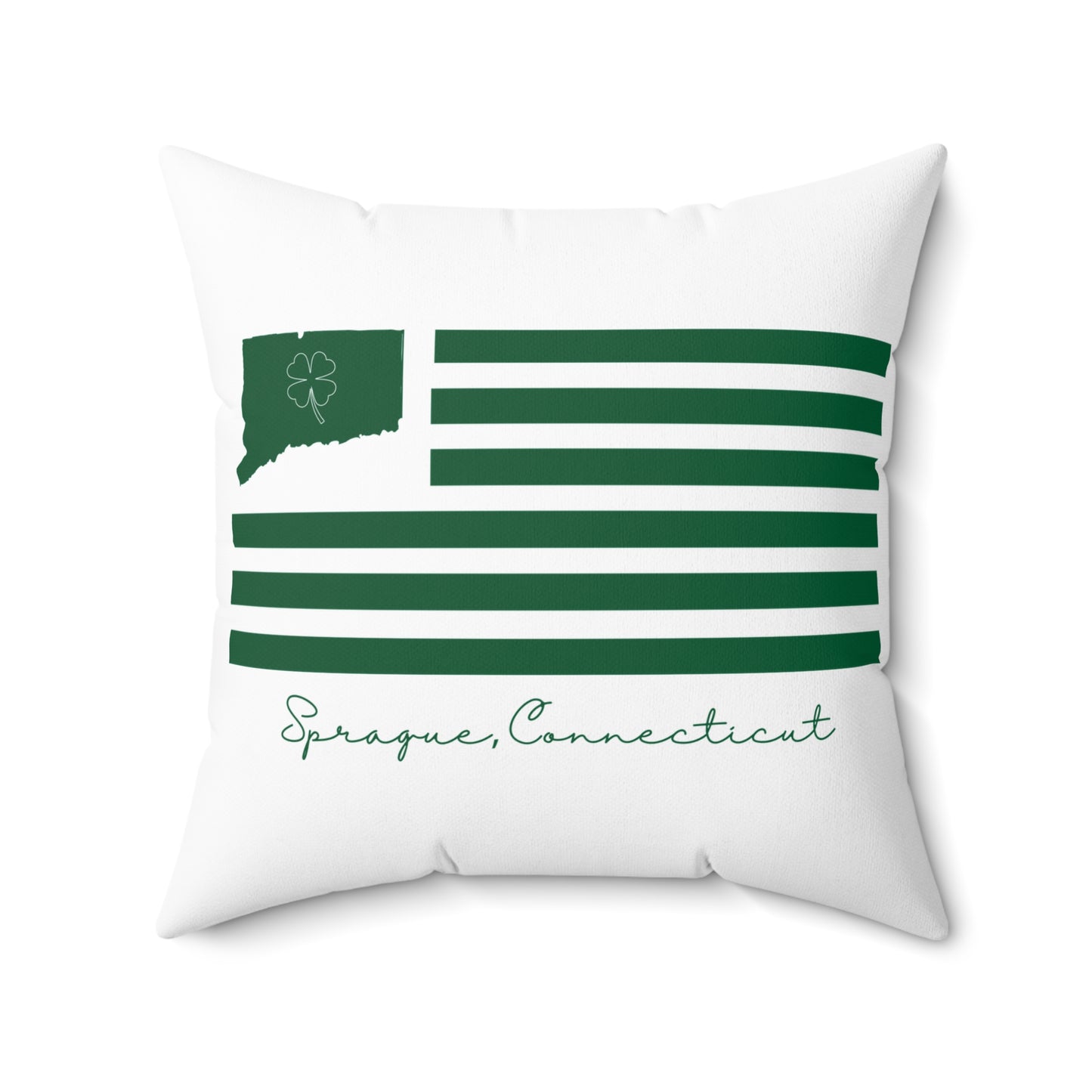 Sprague Connecticut St. Patrick’s Day Flag Spun Polyester Square Pillow