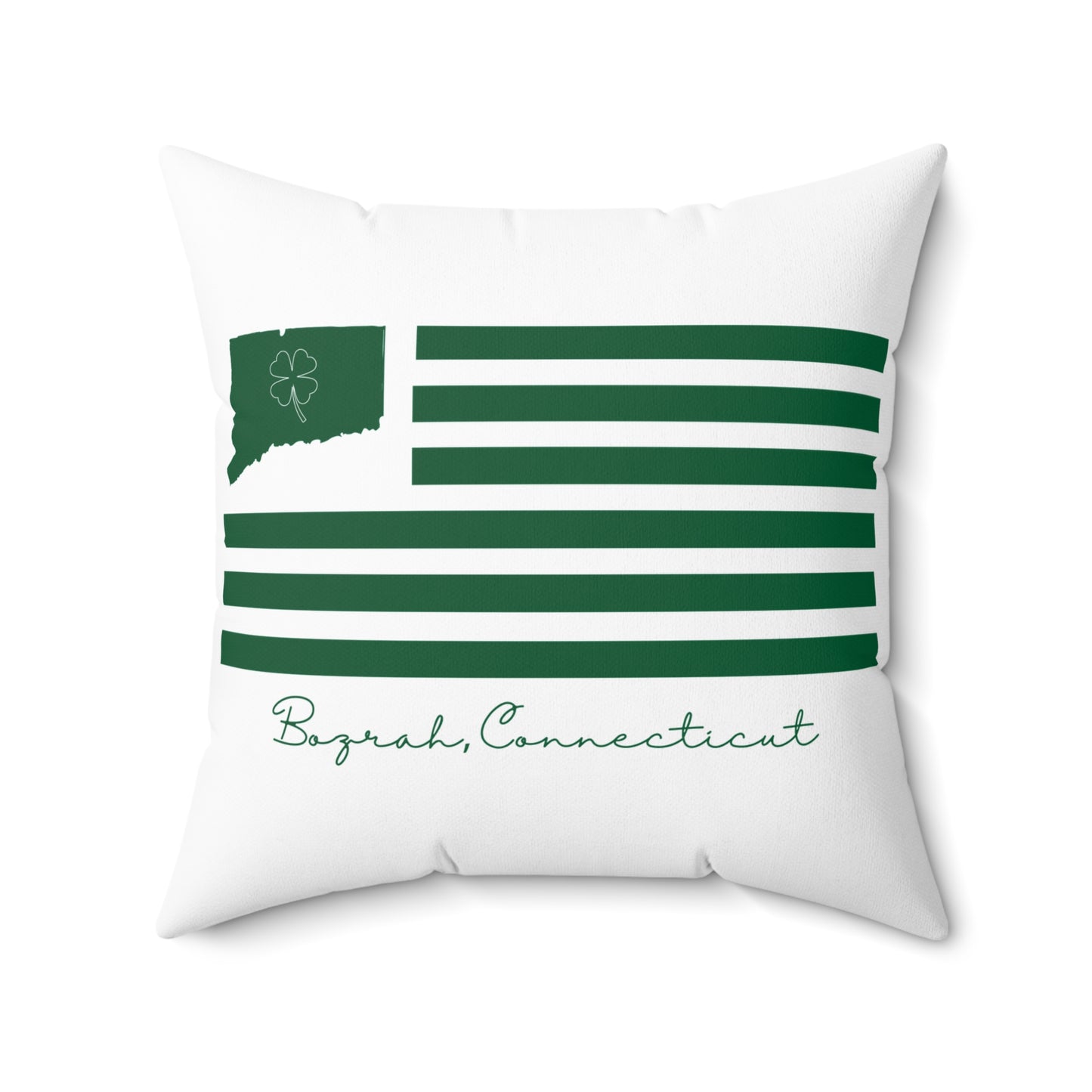 Bozrah Connecticut St. Patrick’s Day Flag Spun Polyester Square Pillow