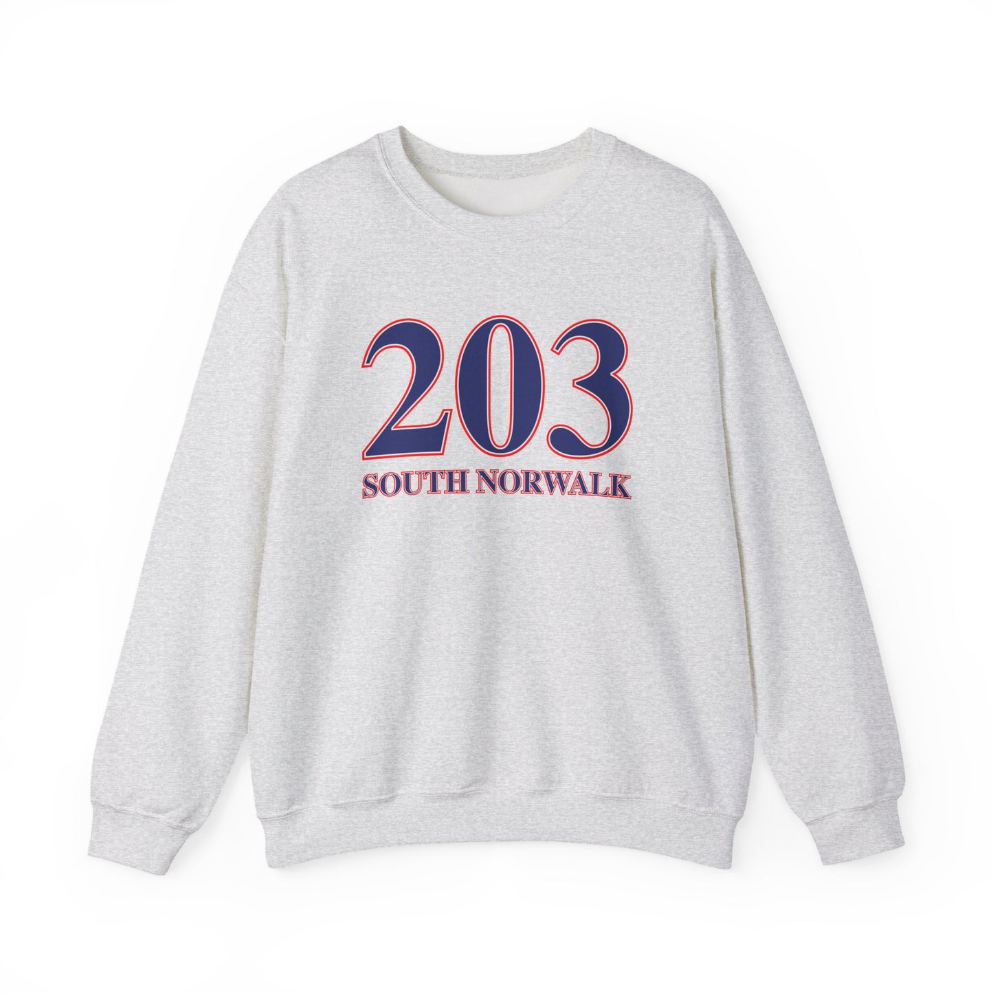203 South Norwalk Red, White & Blue Unisex Heavy Blend™ Crewneck Sweatshirt