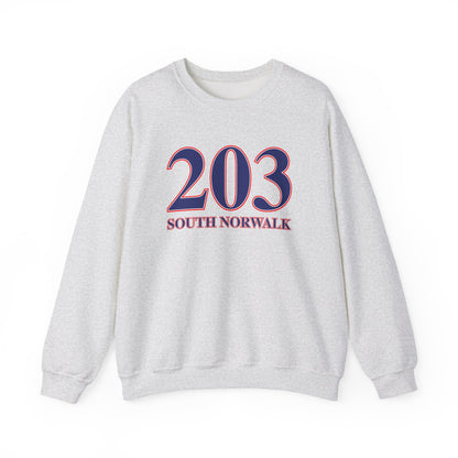 203 South Norwalk Red, White & Blue Unisex Heavy Blend™ Crewneck Sweatshirt