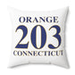 Orange 203 Connecticut Polyester Square Pillow