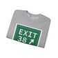 Vintage Exit 38 Merritt Parkway Sign Unisex Heavy Blend™ Crewneck Sweatshirt