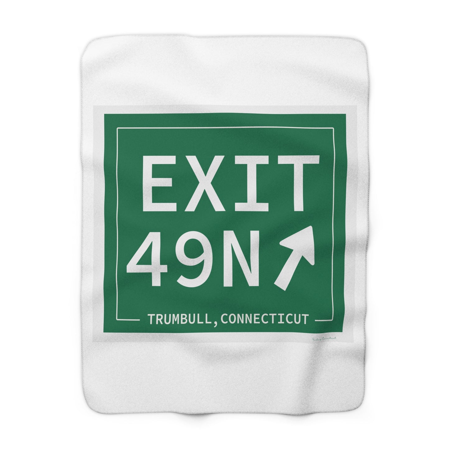 Vintage Exit 49N  Merritt Parkway Sign Sherpa Fleece Blanket