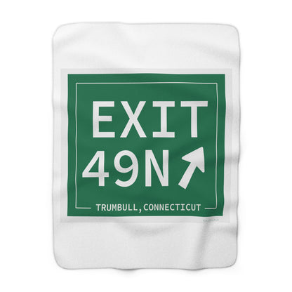 Vintage Exit 49N  Merritt Parkway Sign Sherpa Fleece Blanket