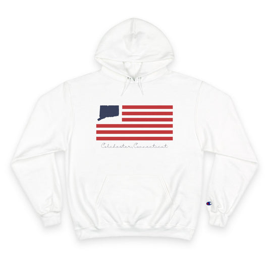Colchester Connecticut Flag Champion Hoodie