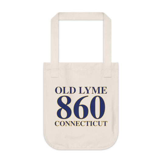 Old Lyme 860 Connecticut Organic Canvas Tote Bag