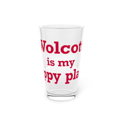 Wolcott is My Happy Place Pint Glass, 16oz