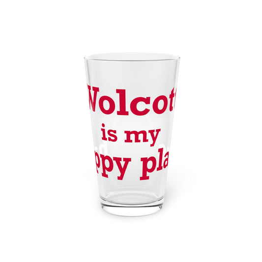 Wolcott is My Happy Place Pint Glass, 16oz
