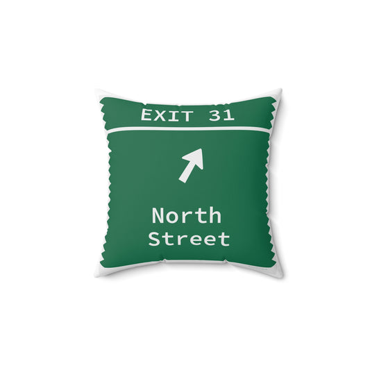 Vintage Merritt Parkway Exit 31 Sign Spun Polyester Square Pillow