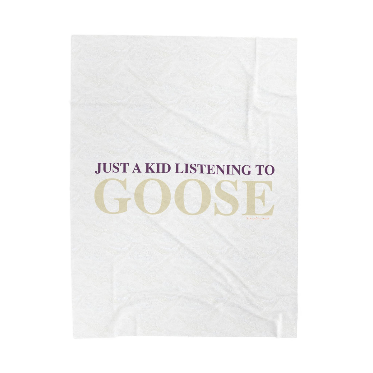 Just a kid listening to Goose  - Cream & Purple Velveteen Plush Blanket