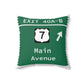 Vintage Merritt Parkway Exit 40 A-B Sign Spun Polyester Square Pillow
