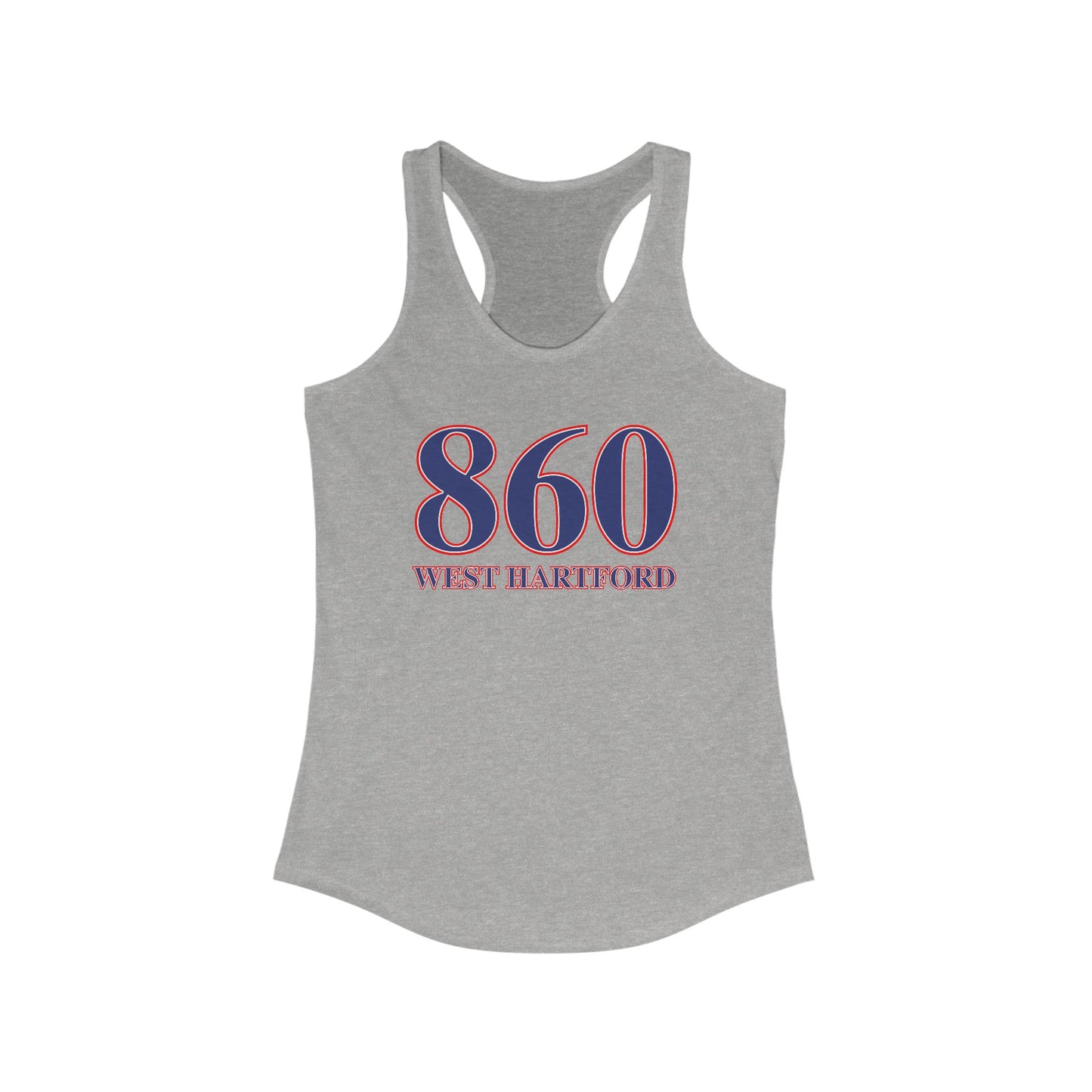 860 West Hartford Red White & Blue Women's Ideal Racerback Tank Top