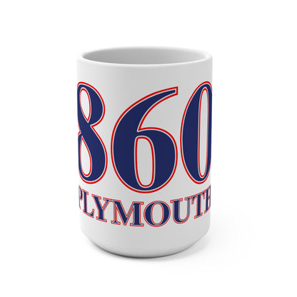 Plymouth Red, White & Blue Mug 15oz