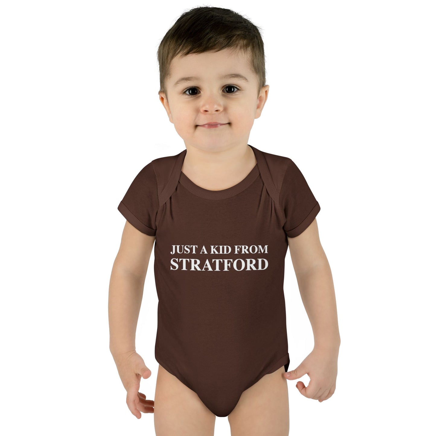 Just a kid from Stratford Infant Baby Rib Bodysuit
