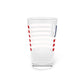 Willington Connecticut Flag Pint Glass, 16oz