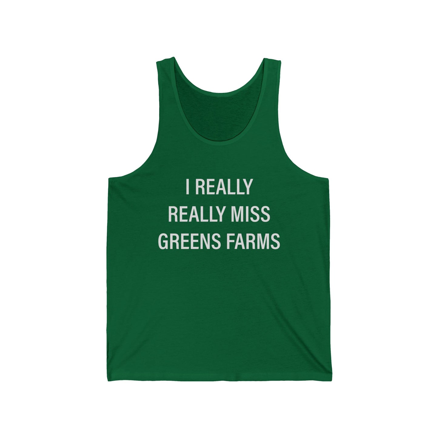 I Really Really Miss Greens Farms Unisex Jersey Tank Top