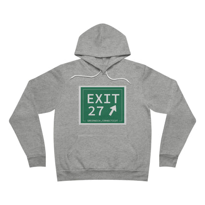 Vintage Exit 27 Merritt Parkway Sign Unisex Sponge Fleece Pullover Hoodie