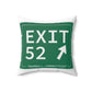 Vintage Exit 52  Merritt Parkway Sign Spun Polyester Square Pillow