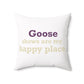 Goose Shows Are My Happy Place - Cream & Purple Polyester Square Pillow