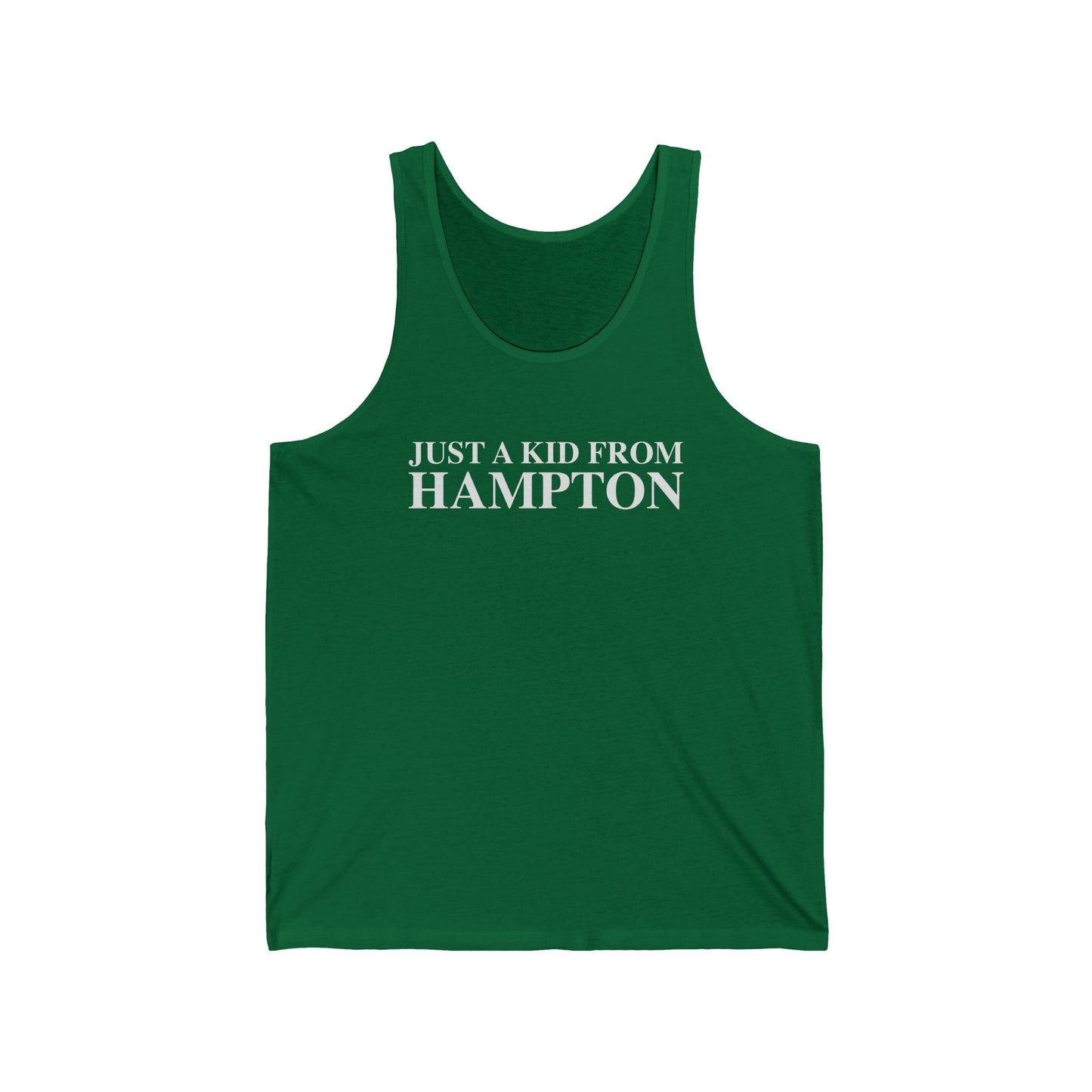 Just a kid from Hampton Unisex Jersey Tank Top