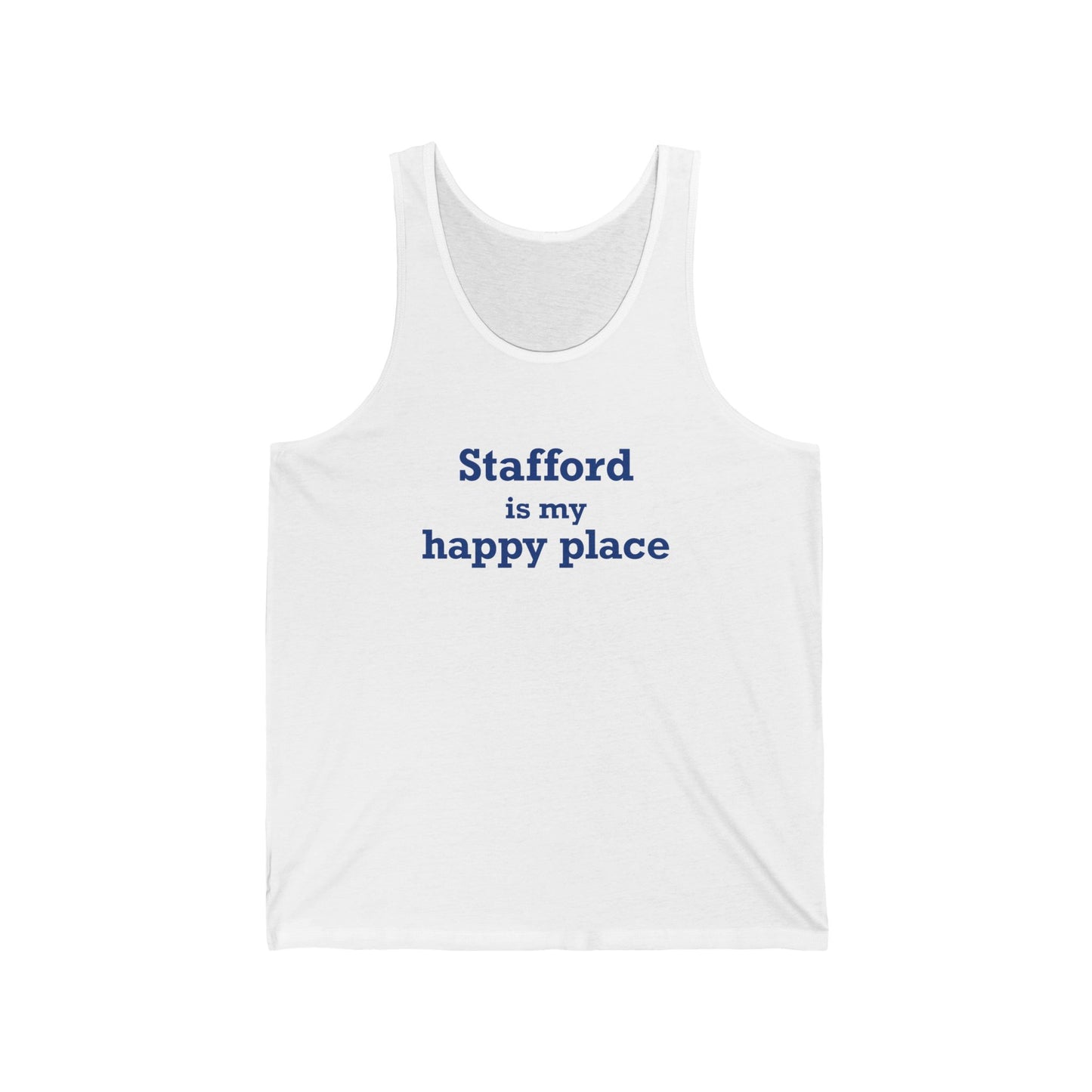 Stafford is My Happy Place Unisex Jersey Tank Top