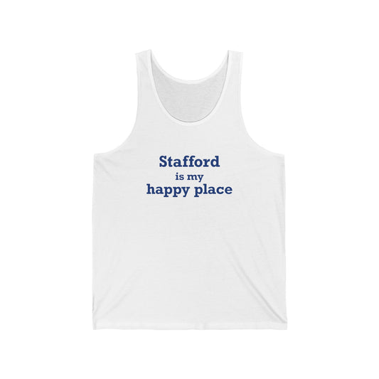 Stafford is My Happy Place Unisex Jersey Tank Top