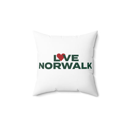 Love Norwalk Spun Polyester Square Pillow